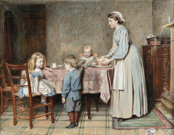 Tea Time Oil Painting by George Goodwin Kilburne