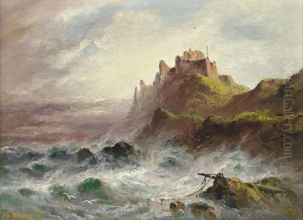 Gorey Castle, Jersey Oil Painting by S.L. Kilpack