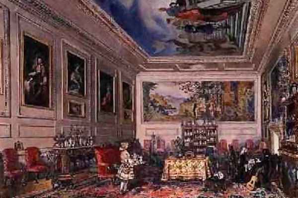 The Drawing Room at Woolston Hall Chigwell Essex 1858 Oil Painting by Rebecca Dulcibella Orpen