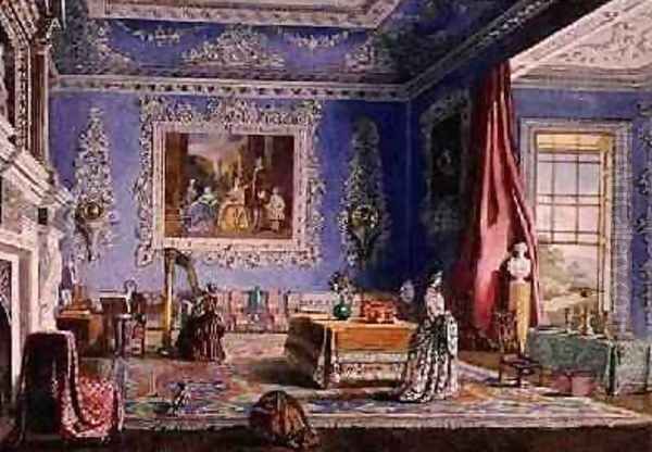 Drawing Room of Rolls Park Chigwell Essex Oil Painting by Rebecca Dulcibella Orpen