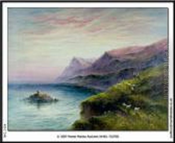 Janvrin's Tomb, Portelet Bay,jersey Oil On Canvas, Signed 18.5 X 25in Oil Painting by S.L. Kilpack