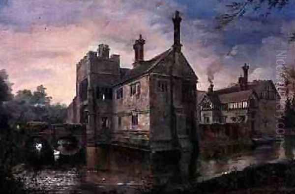 View of Baddesley Clinton in 1898 Oil Painting by Rebecca Dulcibella Orpen