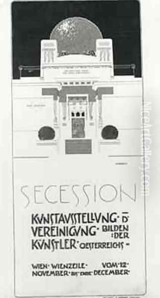 Poster advertising Secession Exhibition of Austrian Artists 1898 Oil Painting by Joseph Maria Olbrich