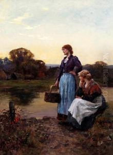 Waiting For The Ferry Oil Painting by Henry John Yeend King