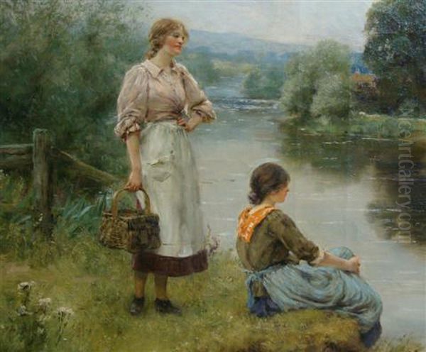 Waiting For The Ferry Oil Painting by Henry John Yeend King