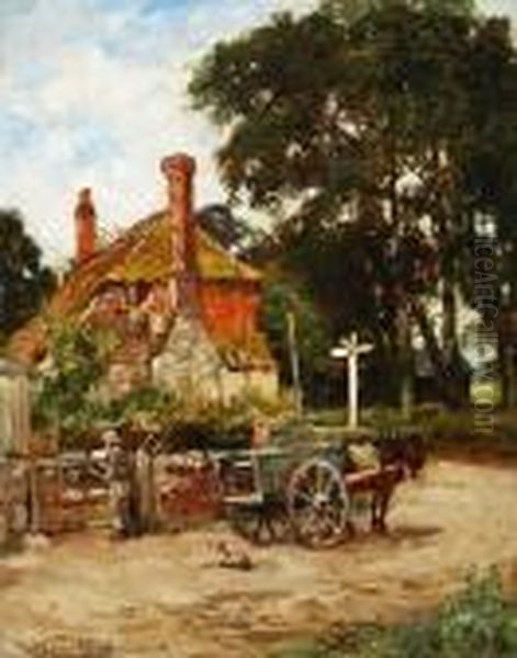 Horse And Carriage Oil Painting by Henry John Yeend King