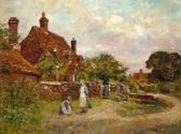 Sussex Cottage Oil Painting by Henry John Yeend King