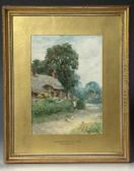 A Worcestershire Cottage Oil Painting by Henry John Yeend King