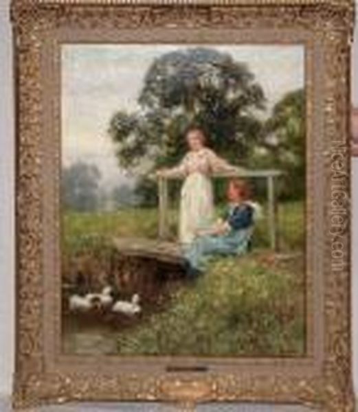 Twogirls Oil Painting by Henry John Yeend King