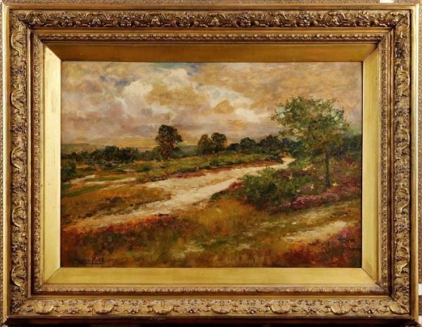 Landskap Med Vattendrag Oil Painting by Henry John Yeend King