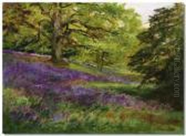 Bluebell Woods Oil Painting by Henry John Yeend King