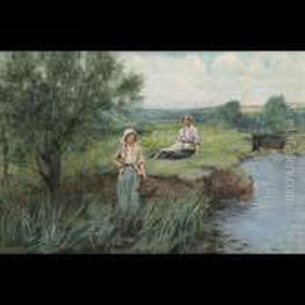 The Rush Gatherers Oil Painting by Henry John Yeend King