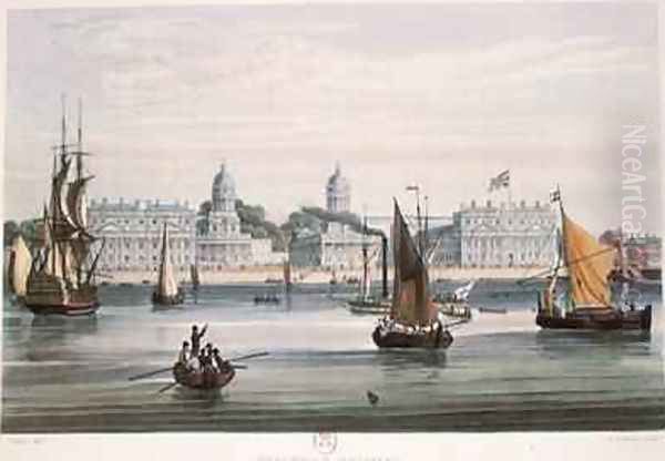 Greenwich Hospital, engraved by R.G. Reeve fl.1811-37 1828 Oil Painting by Samuel Owen