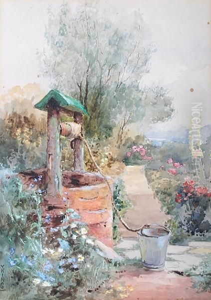 The Garden Well Oil Painting by Henry John Yeend King