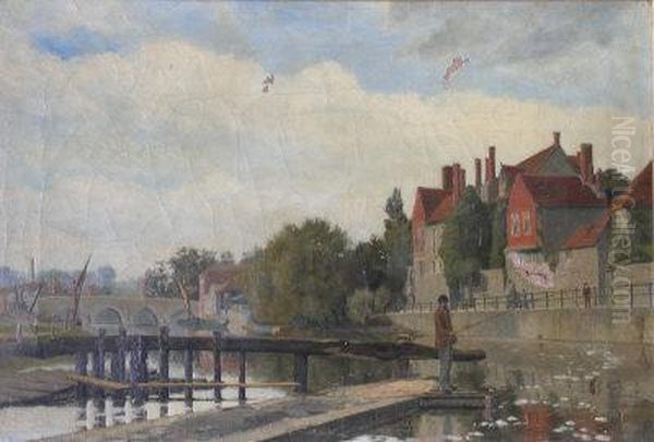 A View At Stourport Oil Painting by Henry John Yeend King