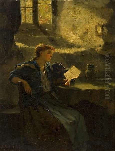 The Letter Oil Painting by Henry John Yeend King