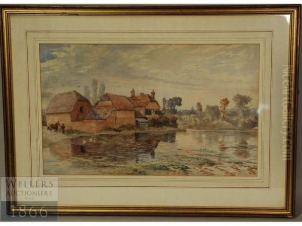 Figures By A River Oil Painting by Henry John Yeend King