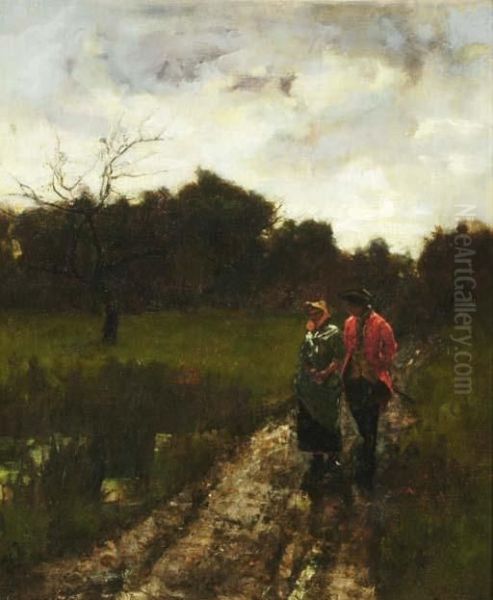 An Evening Stroll Oil Painting by Henry John Yeend King