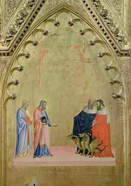 The Miracle of the Dragons from the Altarpiece of St Matthew and Scenes from his Life 1367-70 Oil Painting by Andrea & Jacopo Orcagna di Cione