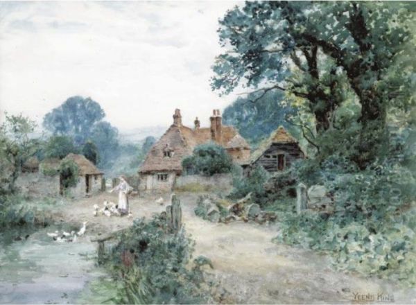 The Old Farm Oil Painting by Henry John Yeend King