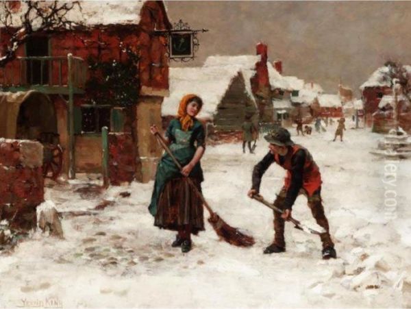 A Winter Wonderland Oil Painting by Henry John Yeend King