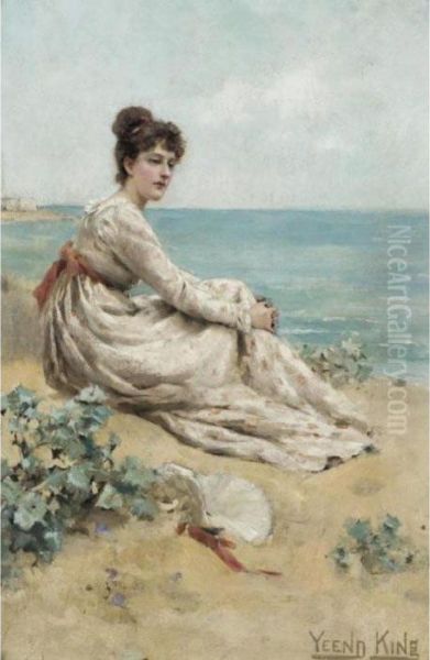 A Rest By The Sea Oil Painting by Henry John Yeend King