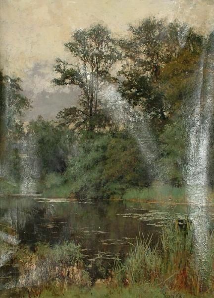 A Tranquil Pool Oil Painting by Henry John Yeend King