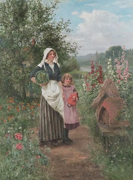 Watching The Bees Oil Painting by Henry John Yeend King