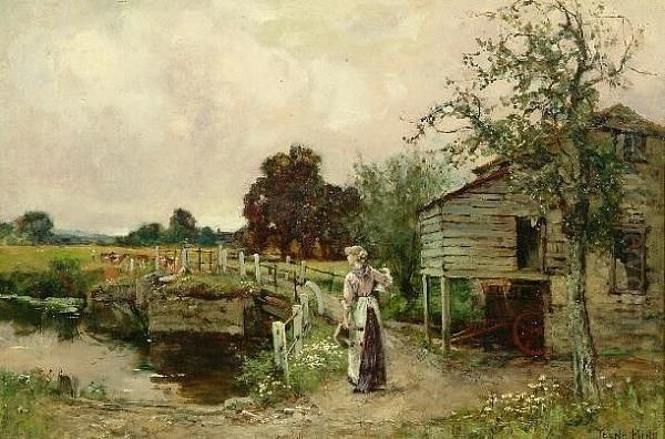 Milking Time Oil Painting by Henry John Yeend King