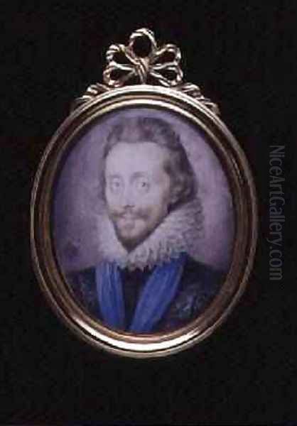 Portrait miniature of Henry Wriothesley 3rd Earl of Southampton 1573-1624 1620 Oil Painting by Peter Oliver