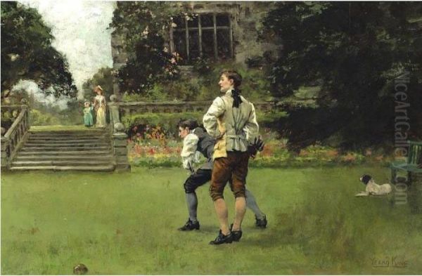 The Bowlers Oil Painting by Henry John Yeend King