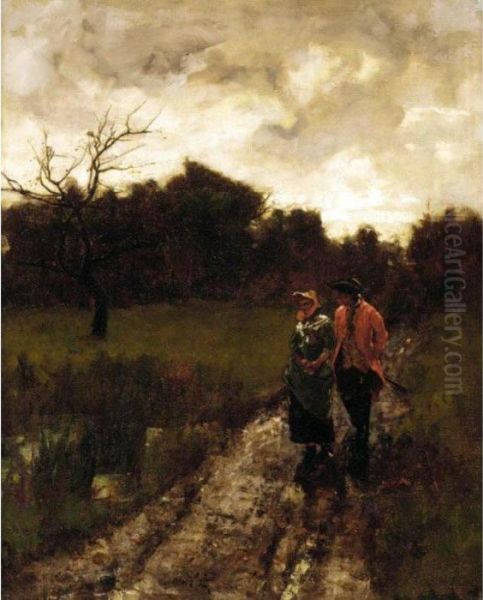 An Evening Stroll Oil Painting by Henry John Yeend King