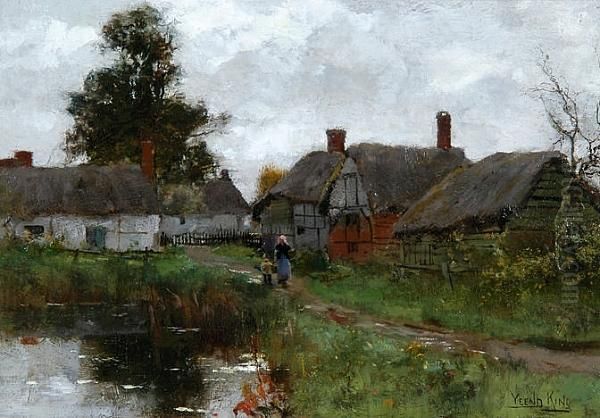 The Village Pond Oil Painting by Henry John Yeend King