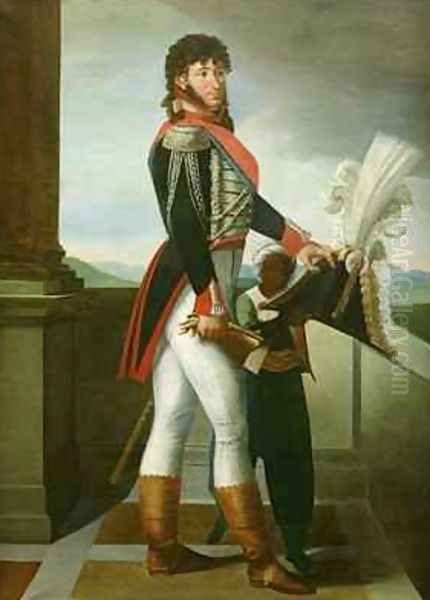 Joachim Murat 1767-1815 wearing the uniform of a Colonel of the Guard 1813 Oil Painting by Joseph Dionysius Odevaere