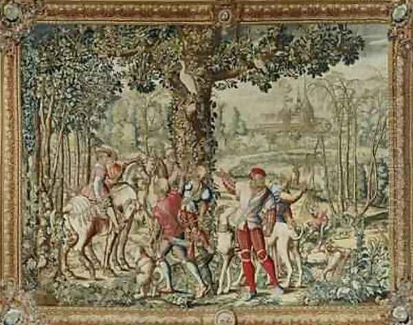 The Hunts of Maximilian Leo The Stag Hunt The Report Oil Painting by Orley, Bernard van