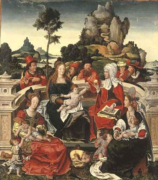 The Holy Kinship Oil Painting by Orley, Bernard van