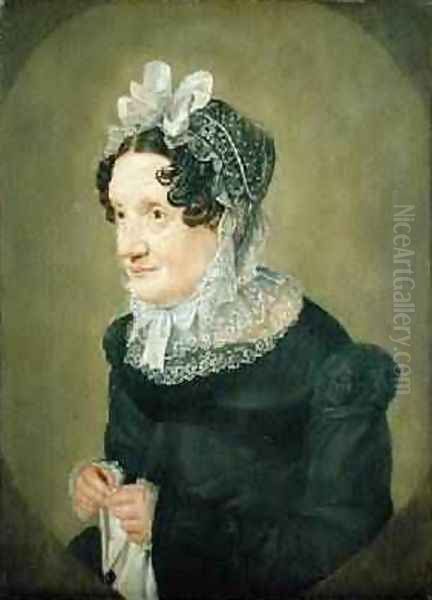 Katharina Oldach the Aunt of the Artist 1824 Oil Painting by Julius Oldach