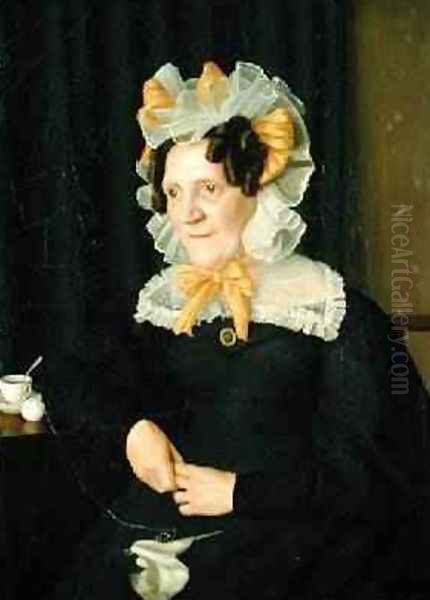 Portrait of an Old Woman 1829 Oil Painting by Julius Oldach