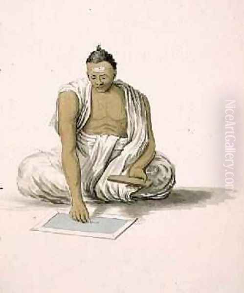 A Dybuck or Astrologer plate 3 from The Costume of Hindostan 1804 Oil Painting by William Orme