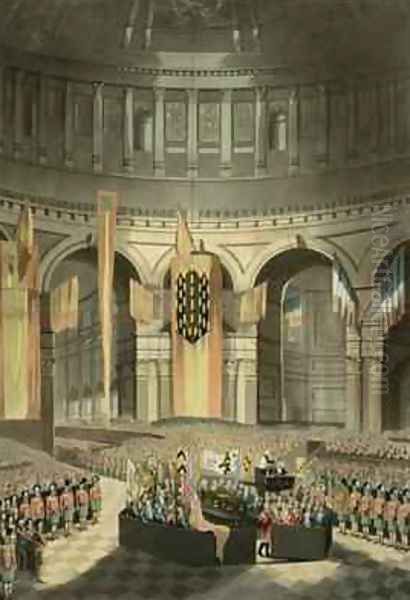 The Ceremony of Lord Nelsons Interment in St. Pauls Cathedral from The History and Graphic Life of Nelson 1806 Oil Painting by William Orme