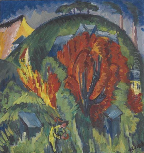 Galgenberg In Jena Oil Painting by Ernst Ludwig Kirchner