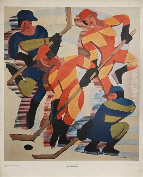 Hockey Players Oil Painting by Ernst Ludwig Kirchner