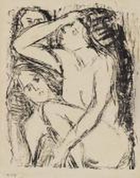 Der Traum Der Lesbierin. Oil Painting by Ernst Ludwig Kirchner