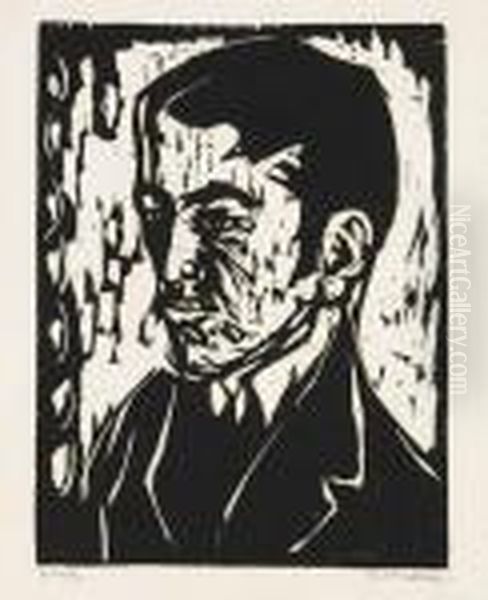 Portrat H. Kind Oil Painting by Ernst Ludwig Kirchner