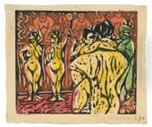 Tausendundeinenacht - Religiose Tempelorgie Oil Painting by Ernst Ludwig Kirchner