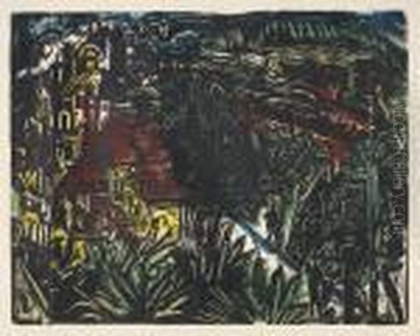 Jenenser Landschaft Oil Painting by Ernst Ludwig Kirchner