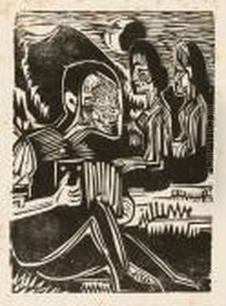 Holzschnitten Oil Painting by Ernst Ludwig Kirchner