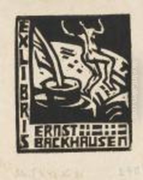 Exlibris Backhausen. Oil Painting by Ernst Ludwig Kirchner