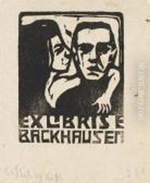 Exlibris Backhausen. Oil Painting by Ernst Ludwig Kirchner