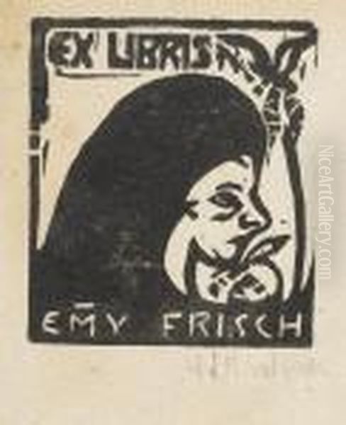 Exlibris Emmy Frisch. Oil Painting by Ernst Ludwig Kirchner